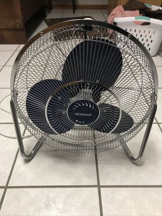 Rare Lakewood Hv - 18 Chrome 3 - Speed 18 " Fan With Blue Metal Blades Made In Usa