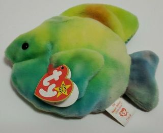 Vintage Ty Beanie Babies " Coral " With Tags Rare W/tag Errors