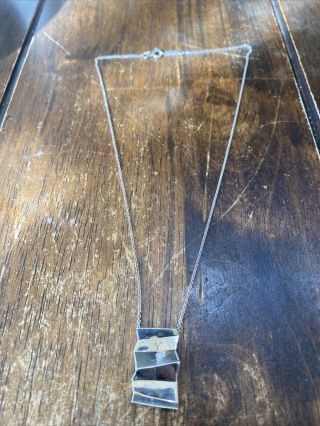 Tiffany & Co.  Sterling Silver Frank Gehry Fold Pendant Necklace 16 " Rare Htf