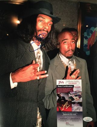 Snoop Dogg Signed Jsa Rare 11x14 Photo Autographed.  With/ Tupac Shakur 2pac
