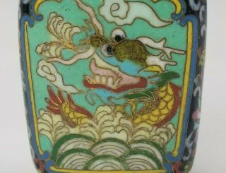 Antique Chinese Cloisonne Gilt Bronze Dragon Snuff Bottle 19th C.  Qing Rare 2