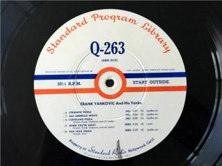 FRANK YANKOVIC AND HIS YANKS RARE 16 INCH RADIO TRANSCRIPTION DISC LATE 1940 ' S 3