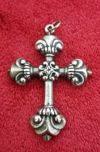 James Avery Rare Retired Victorian Large Heavy Sterling Silver Cross Pendant