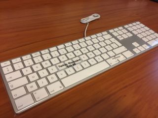 Apple Aluminum Wired Usb Keyboard - Turkey Version Rare Tu658 - 0350