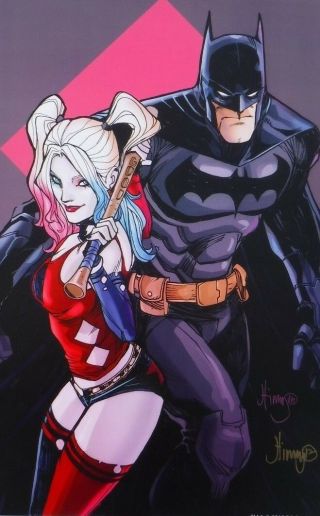 John Timms Rare Batman & Harley Quinn Print Signed Limited 2017
