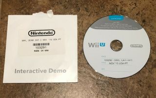 Rare Nintendo Wii U Interactive Kiosk Demo Disc November 2015 Disc & Sleeve Nfr