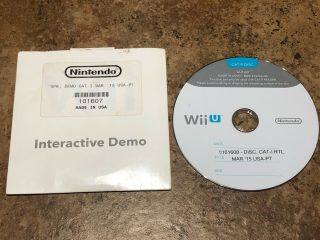 Rare Nintendo Wii U Interactive Kiosk Demo Disc March 2015 Disc & Sleeve Nfr