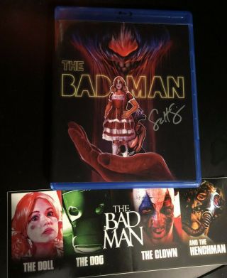 The Bad Man (2018) Blu - Ray Signed By Scott Schirmer,  Bumper Sticker Rare Horror