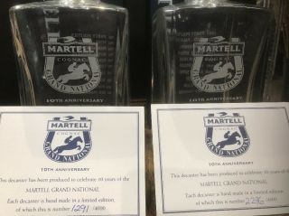 2 x RARE MARTELL LIMITED 10TH ANNIVERSARY GRAND NATIONAL CRYSTAL DECANTERS 2