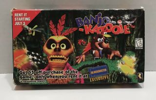 Banjo - Kazooie Nintendo 64 N64 Promo Vhs Video W/ Cover - Blockbuster Rare - 1998