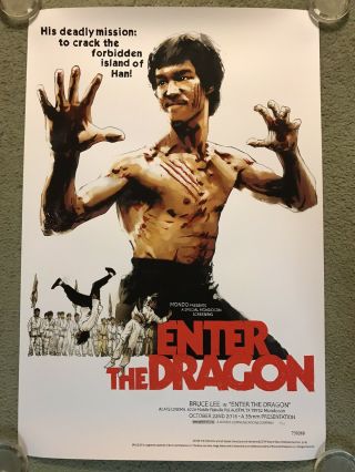 Enter The Dragon Bruce Lee John Saxon Movie Art Print Poster Mondo Jock Rare