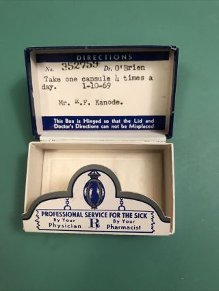 Vintage Antique Smith Drug Company Hinged Prescription Box 1969