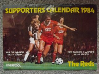 Liverpool Football Club Calendar 1984 - Vintage,  Rare,  Supporters,  Memorabilia