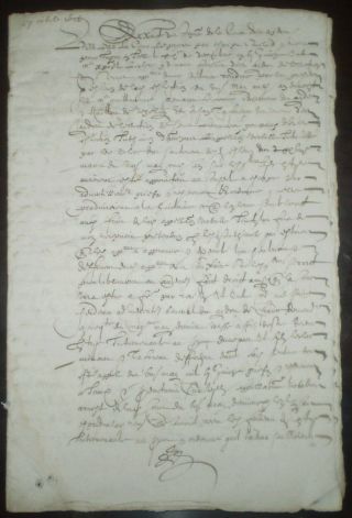 Rare,  1616,  Antique Manuscript 9 Page Legal Document,  17th Century