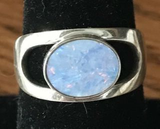 Rare Jay King Dtr 925 Sterling Silver Opal Ring Size 8