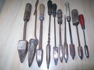 Group 10 Antique/Vintage COPPER TIP Soldering Irons Primitive Tools 2