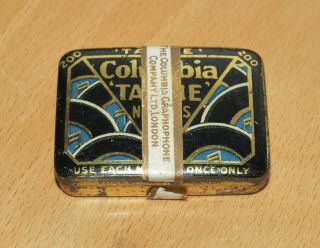 Rare Vintage Tin Of Columbia Talkie Copper Gramophone Needles - Full