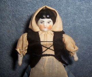 Antique Vintage German Porcelain China Head Lady Dollhouse Doll House 6.  25 ",  Note