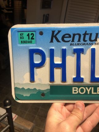 RARE Kentucky Vanity License Plate “PHIL B” Boyle County 2