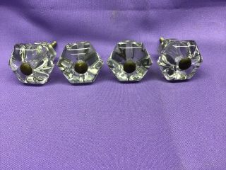 4 Vintage Clear Glass Drawer Pulls/knobs With Hardware