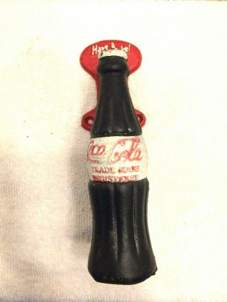 Cast Iron Coca Cola Door Handle Push Bottle Vintage Antique Style Drink