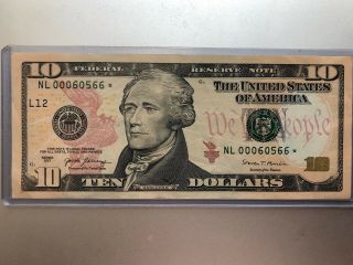 Rare 2017 $10.  00 Us Dollar Star Note,  1st & Only Run Of 320k