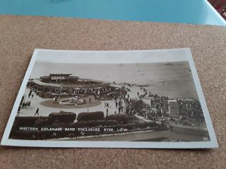 Rare Vintage Postcard Western Esplanade Band Enclosure,  Ryde,  Isle Of Wight.  Iow