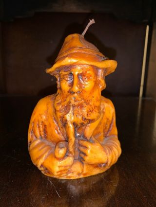 Rare Vintage Novalum Candle From Vienna Old Man Tobacco Pipe