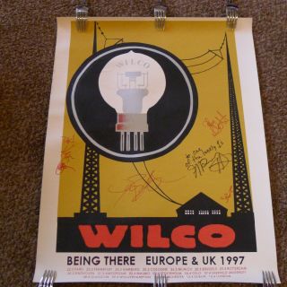 Early Wilco Poster Signed By Full Band Jeff Tweedy Jay Bennett Rare