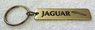 Rare Vintage Jaguar Logo Key Chain Solid Brass Gold Tone Metal Key Ring Fob Usa
