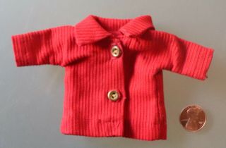 Vintage Madame Alexander Red Corduroy " Cissette " Tagged Jacket W/gold Buttons