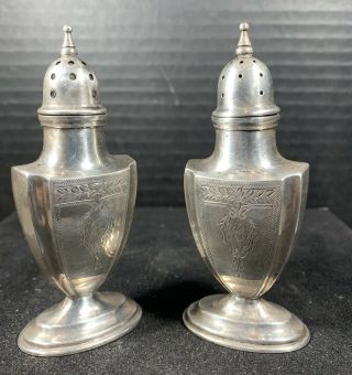 Art Deco Sterling Silver Salt & Pepper Shakers Whiting