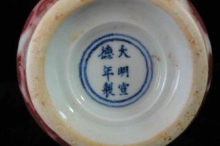 Rare Old Chinese Hand Painting Underglazed Red Porcelain Vase 