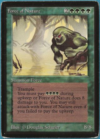 Force Of Nature Beta Heavily Pld Green Rare Magic Mtg Card (id 140040) Abugames