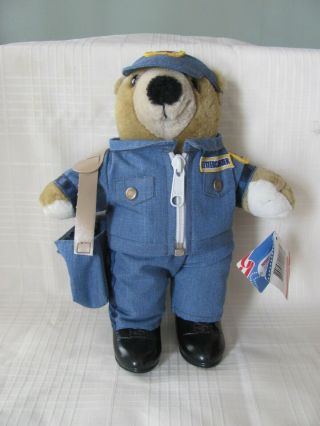Vintage 1994 Patriot Bear Mailman Plush Usps Uniform 10 " Teddy Bear (with Tag)
