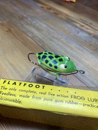 Vintage Fishing Lure Very Rare Pfahler Mfg.  Flatfoot Frog W/rare Box Tough Ohio