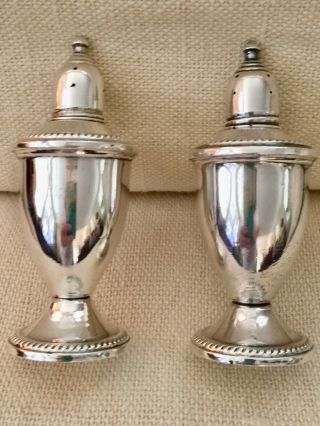 Vintage Duchin Weighted Sterling Silver Salt & Pepper Shakers - Glass Lined