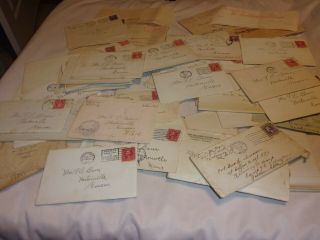 Fourty Five Antique Handwritten Letters From Early 1900s To 1930s