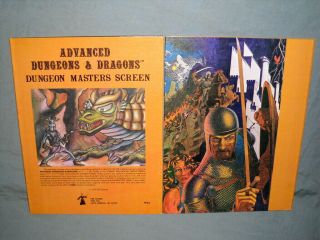 Ad&d 1st Ed - Dungeon Masters Screen (very Rare Quad - Fold Set And Near)