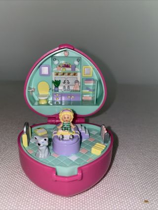 Polly Pocket 1991 Vintage Bath Time Fun Ring And Case Complete.  See Pictures