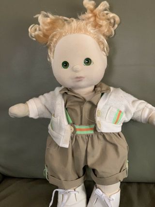 Rare Htf Vintage 1985 My Child Girl Doll Blond Hair Green Eyes Mattel