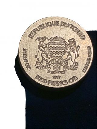 2017.  5 Oz.  Rare.  999 Silver Coin.  “republique Du Chad” Perfect