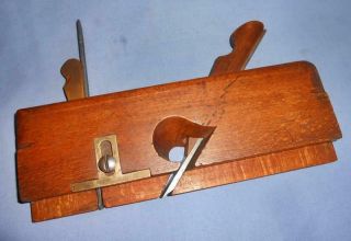 Antique Ogontz Tool 1/2 " Duplex Wooden Filister Rabbet Plane W/ Brass Stop Vtg