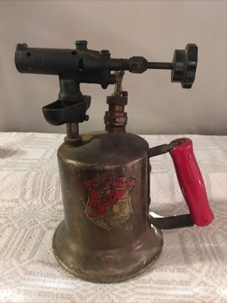 Vintage Antique Brass Welding Soldering Iron Gas Blow Torch