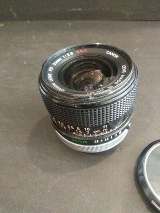 RARE CANON FD 24mm F2.  8 SSC S.  S.  C.  Wide Angle MF Lens WITH CAPS 3