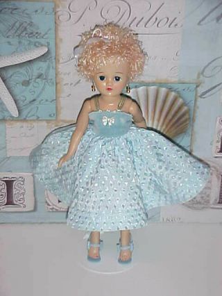 1958 Vogue 3315 Blue Taffeta & Velvet Dress Only For Jill & Friends No Doll