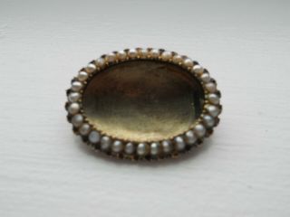 Antique Victorian Brooch/ Pin – Mourning Pin W/pearls
