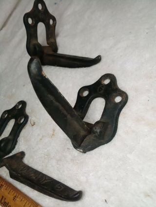3 ANTIQUE CAST IRON HORSE CARRIAGE BUGGY WAGON HORSELESS FOOT STEP UP.  Way5 hook 3