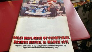 Brands Hatch - - Daily Mail Race Of Champions - - Programme - - 21st March 1971 - - Rare