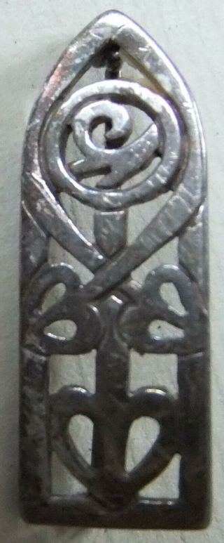 Rare,  Vintage Sterling Silver Pendant,  Charles Rennie Mackintosh Rosebud Design